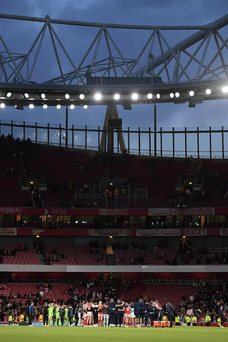 Framed Print : Arsenal Women's Pride: Unity After a Hard-Fought Champions League Semifinal vs. VfL Wolfsburg at Emirates Stadium Framed Print : Arsenal Women's Pride: Unity After a Hard-Fought Champions League Semifinal vs. VfL Wolfsburg at Emirates Stadium
