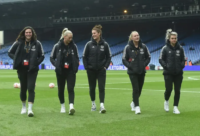 Framed Print : Arsenal Women's Squad Gathers Before FA WSL Cup Final Against Chelsea