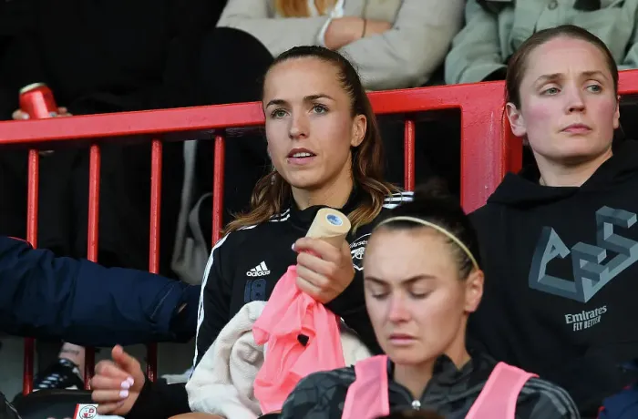 Framed Print : Arsenal Women's Squad Members Watch from the Bench Before Kickoff vs. Brighton & Hove Albion (FA Women's Super League, 2022-23) Framed Print : Arsenal Women's Squad Members Watch from the Bench Before Kickoff vs. Brighton & Hove Albion (FA Women's Super League, 2022-23)