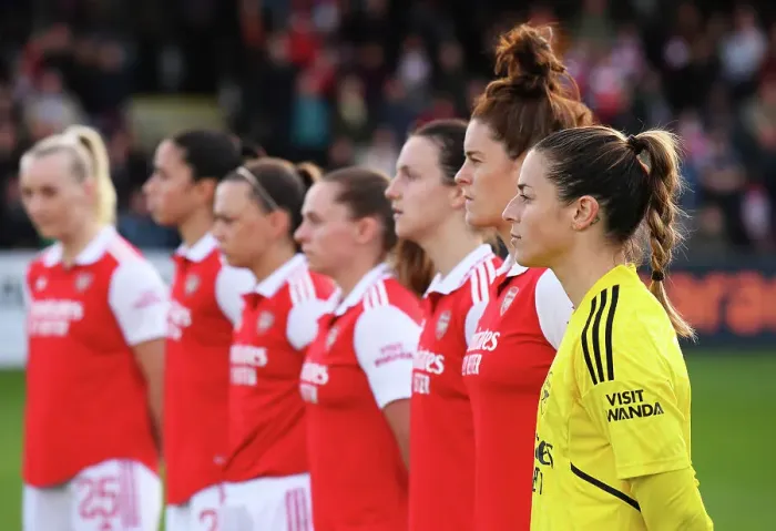 Framed Print : Arsenal Women's Squad: Sabrina D'Angelo Honors National Anthem Before Leicester City Clash (FA WSL 2022-23) Framed Print : Arsenal Women's Squad: Sabrina D'Angelo Honors National Anthem Before Leicester City Clash (FA WSL 2022-23)