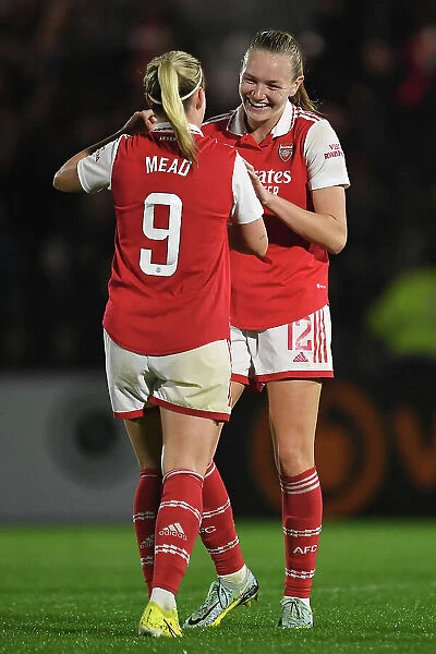 Arsenal Women's Super League: Frida Maanum and Beth Mead Celebrate Goal Against West Ham United