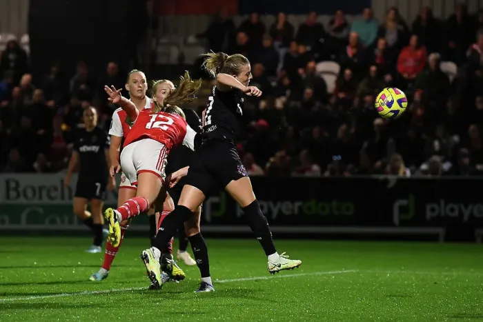Framed Print : Arsenal Women's Super League: Frida Maanum Scores Third Goal Against West Ham United