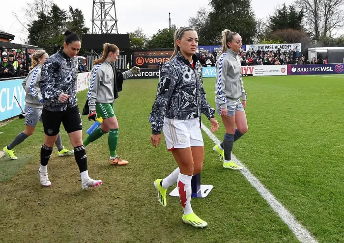 Framed Print : Arsenal Women's Super League: Katie McCabe Leads Arsenal Against Everton