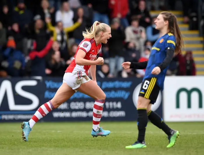 Framed Print : Arsenal Women's Super League: Stina Blackstenius Scores Dramatic Winner Against Manchester United