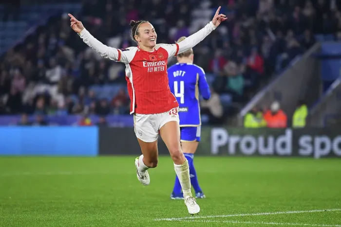 Framed Print : Arsenal Women's Super League Triumph: Caitlin Foord Nets Brace vs. Leicester City Framed Print : Arsenal Women's Super League Triumph: Caitlin Foord Nets Brace vs. Leicester City