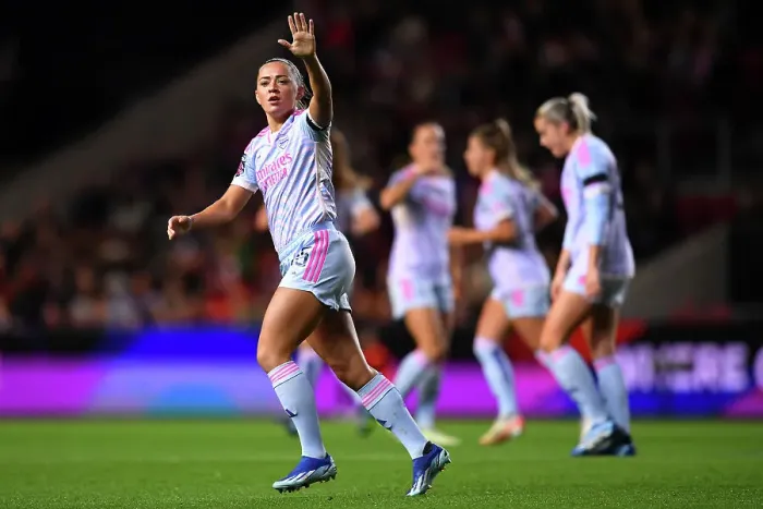 Framed Print : Arsenal Women's Super League Triumph: Katie McCabe Nets Opening Goal Against Bristol City Framed Print : Arsenal Women's Super League Triumph: Katie McCabe Nets Opening Goal Against Bristol City