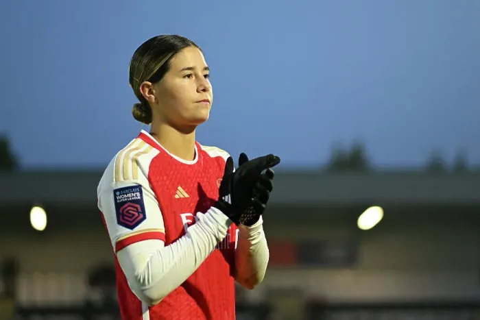 Framed Print : Arsenal Women's Super League Triumph: Kyra Cooney-Cross Celebrates Victory Over West Ham United