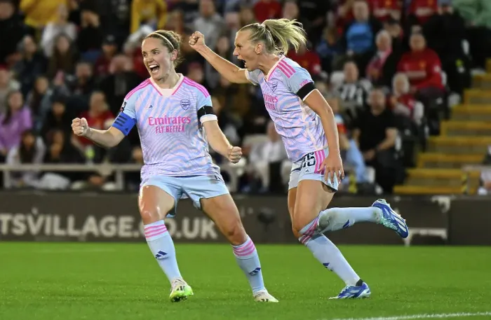 Framed Print : Arsenal Women's Super League Triumph: Stina Blackstenius Nets First Goal Against Manchester United Framed Print : Arsenal Women's Super League Triumph: Stina Blackstenius Nets First Goal Against Manchester United