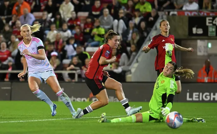 Framed Print : Arsenal Women's Super League Triumph: Stina Blackstenius Nets Opening Goal Against Manchester United