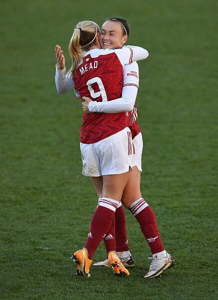 Arsenal Women's Super League Victory: Beth Mead and Caitlin Foord's Euphoric Goal Celebration