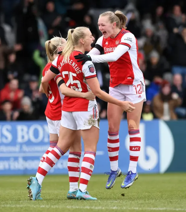 Framed Print : Arsenal Women's Super League Victory: Dramatic Last-Minute Goal by Stina Blackstenius Against Manchester United Framed Print : Arsenal Women's Super League Victory: Dramatic Last-Minute Goal by Stina Blackstenius Against Manchester United