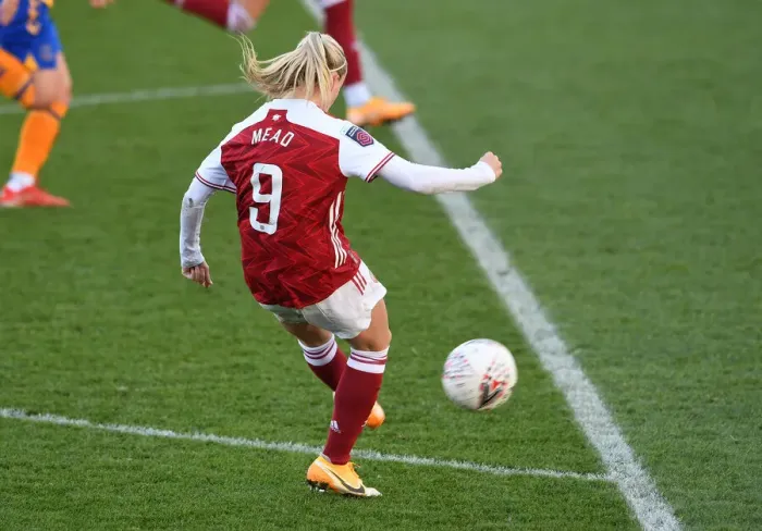Framed Print : Arsenal Women's Super League Victory: Beth Mead Scores Historic Fourth Goal vs. Everton (December 2020)