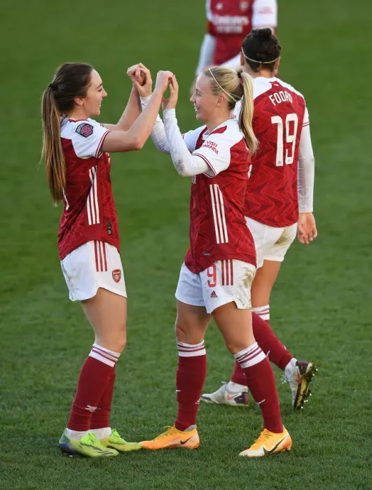 Framed Print : Arsenal Women's Super League Victory: Beth Mead Scores Historic Fourth Goal vs. Everton