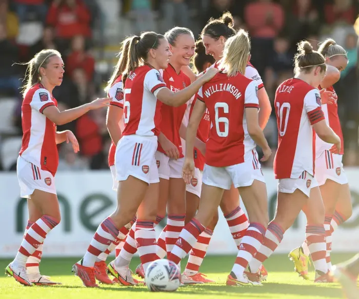 Framed Print : Arsenal Women's Super League Victory: Frida Maanum Scores Third Goal Against Everton Framed Print : Arsenal Women's Super League Victory: Frida Maanum Scores Third Goal Against Everton