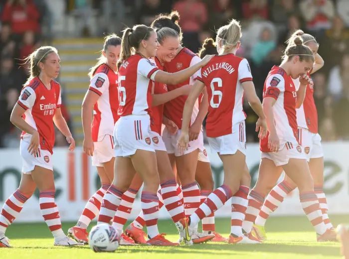 Framed Print : Arsenal Women's Super League Victory: Frida Maanum's Hat-Trick vs. Everton