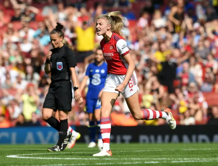 Framed Print : Arsenal Women's Super League Victory: Leah Williamson Celebrates Triumph Over Chelsea Framed Print : Arsenal Women's Super League Victory: Leah Williamson Celebrates Triumph Over Chelsea