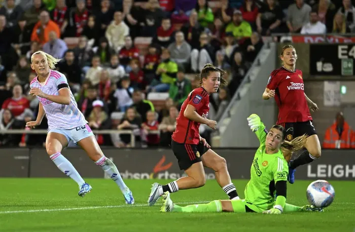 Framed Print : Arsenal Women's Super League Victory: Stina Blackstenius Scores Opening Goal Against Manchester United