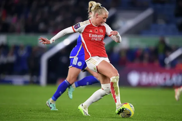 Framed Print : Arsenal Women's Superiority: Stina Blackstenius Nets Fifth Goal vs. Leicester City in WSL Framed Print : Arsenal Women's Superiority: Stina Blackstenius Nets Fifth Goal vs. Leicester City in WSL