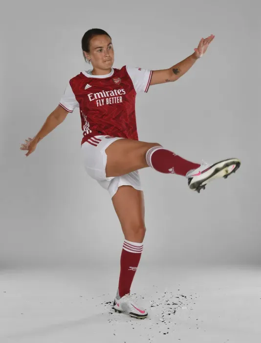 Framed Print : Arsenal Women's Team 2020-21: Caitlin Foord at Arsenal Photocall