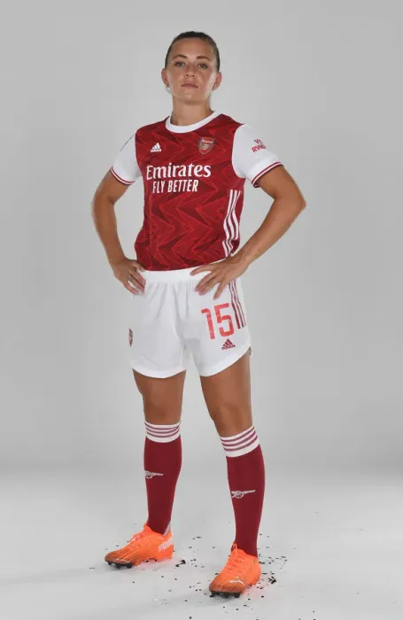 Framed Print : Arsenal Women's Team 2020-21: Katie McCabe at Arsenal Women's Photocall