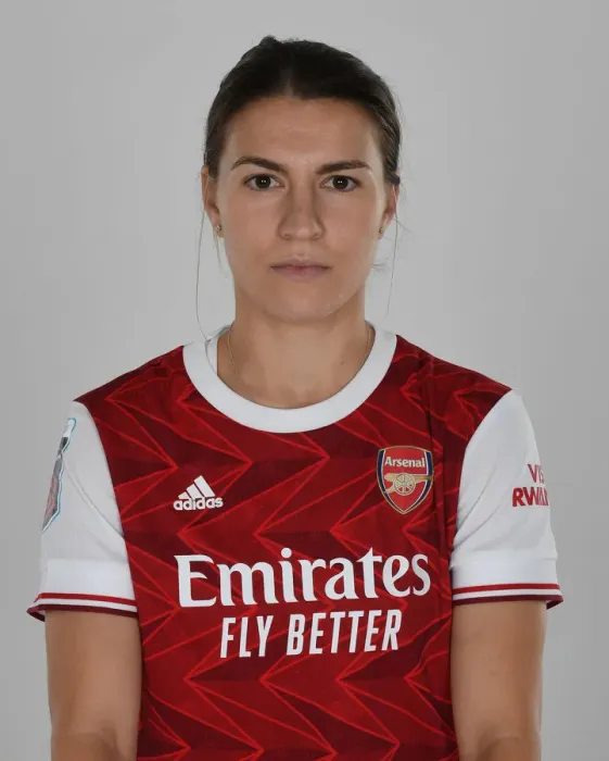 Framed Print : Arsenal Women's Team 2020-21: Steph Catley at Arsenal Women's Photocall