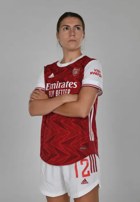 Framed Print : Arsenal Women's Team 2020-21: Steph Catley at Arsenal Womens Photocall