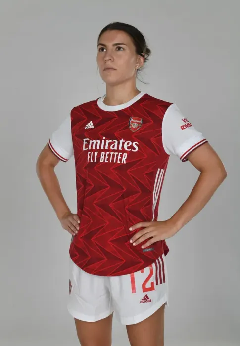 Framed Print : Arsenal Women's Team 2020-21: Steph Catley at Arsenal Women's Photocall