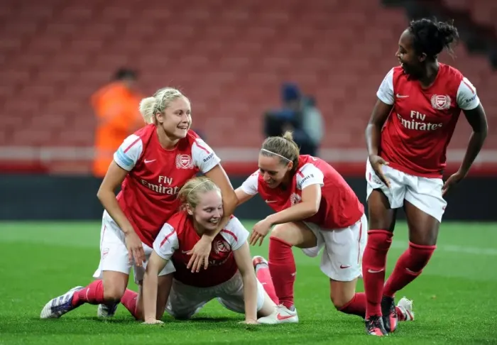 Framed Print : Arsenal Women's Team Celebrate Goal Against Chelsea in WSL Action Framed Print : Arsenal Women's Team Celebrate Goal Against Chelsea in WSL Action