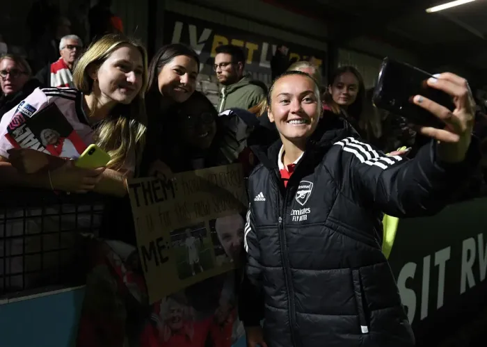 Framed Print : Arsenal Women's Team Celebrates FA WSL Victory Over Brighton & Hove Albion WFC with Fans at Meadow Park Framed Print : Arsenal Women's Team Celebrates FA WSL Victory Over Brighton & Hove Albion WFC with Fans at Meadow Park
