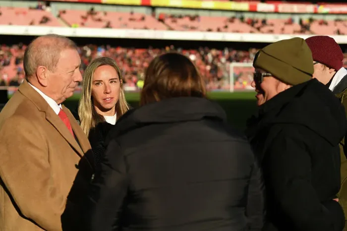 Framed Print : Arsenal Women's Team Celebrates Jordan Nobbs and Vic Akers Awards at Arsenal vs. Chelsea (2022-23) Framed Print : Arsenal Women's Team Celebrates Jordan Nobbs and Vic Akers Awards at Arsenal vs. Chelsea (2022-23)