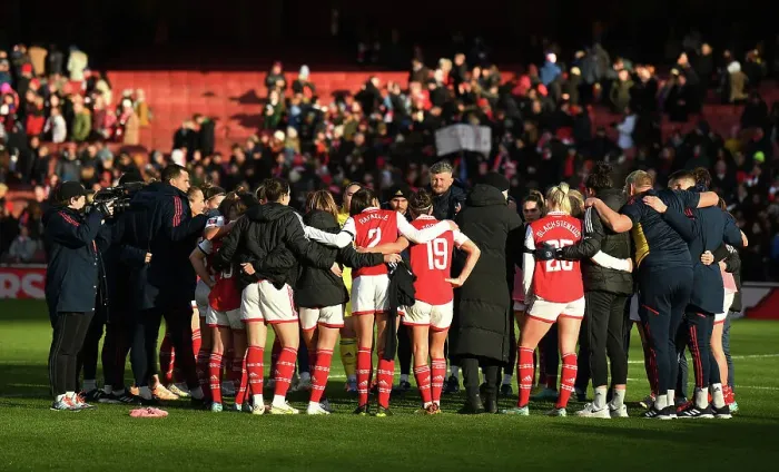Framed Print : Arsenal Women's Team Celebrates Victory over Chelsea in FA WSL Clash Framed Print : Arsenal Women's Team Celebrates Victory over Chelsea in FA WSL Clash