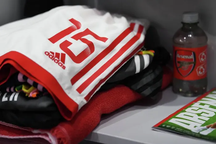 Framed Print : Arsenal Women's Team: A Closer Look at Katie McCabe's Match Shorts (Arsenal v West Ham United, Barclays Women's Super League 2022-23)