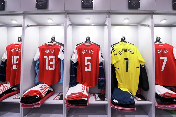 Framed Print : Arsenal Women's Team: Pre-Match Huddle Against Leicester City in FA WSL (2022-2023)