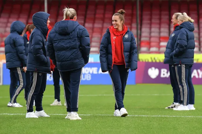 Framed Print : Arsenal Women's Team Prepare for Kick-off Against Brighton & Hove Albion (2023-24) Framed Print : Arsenal Women's Team Prepare for Kick-off Against Brighton & Hove Albion (2023-24)