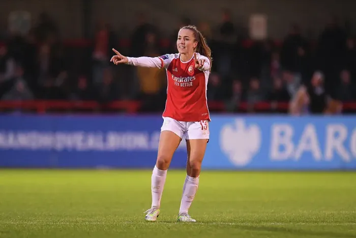 Framed Print : Arsenal Women's Team Tactics: Lia Waelti Gives Instructions Against Brighton & Hove Albion in Barclays Women's Super League