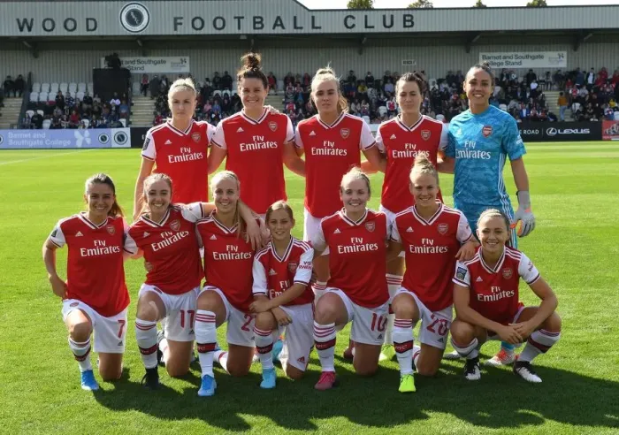 Framed Print : Arsenal Women's Team Unites Before WSL Match Against West Ham United Framed Print : Arsenal Women's Team Unites Before WSL Match Against West Ham United