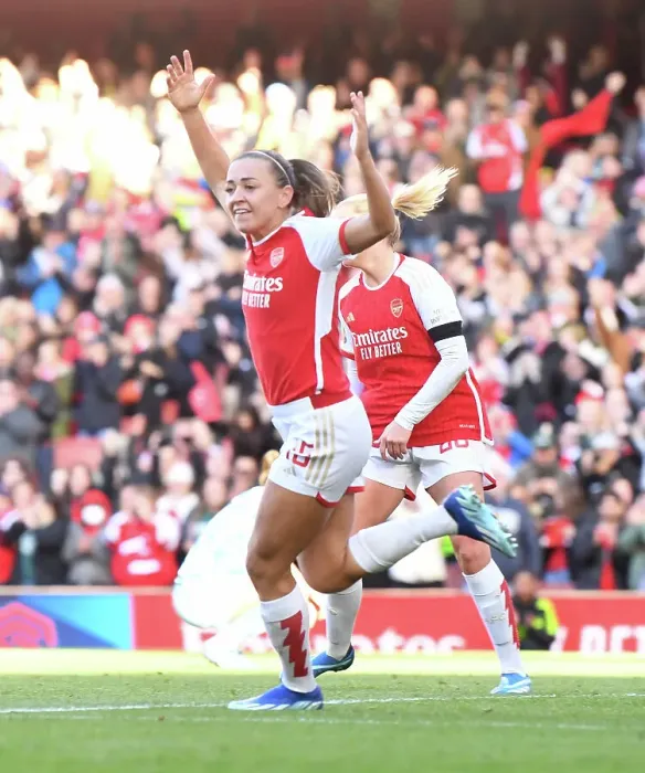 Framed Print : Arsenal Women's Team vs Aston Villa: Katie McCabe Scores the Opener in Barclays WSL Match (2023-24) Framed Print : Arsenal Women's Team vs Aston Villa: Katie McCabe Scores the Opener in Barclays WSL Match (2023-24)