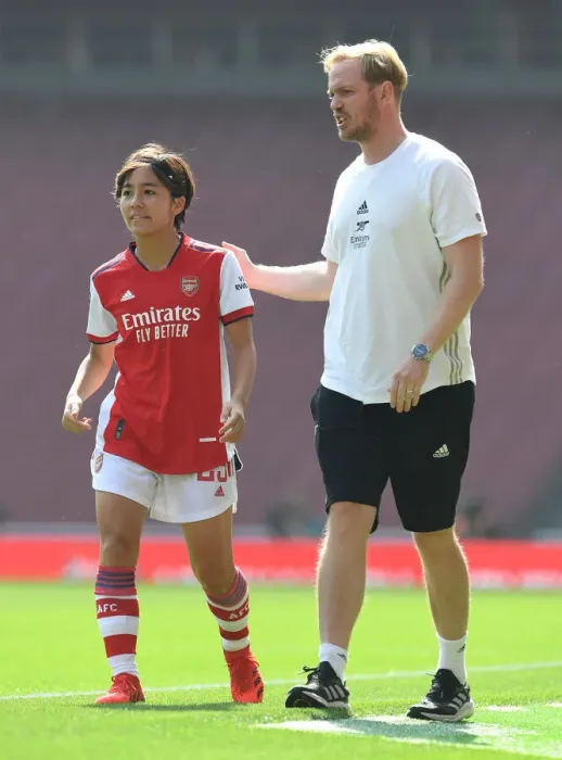 Framed Print : Arsenal Women's Title Pursuit: Iwabuchi and Eidevall Lead the Charge Against Chelsea Women Framed Print : Arsenal Women's Title Pursuit: Iwabuchi and Eidevall Lead the Charge Against Chelsea Women