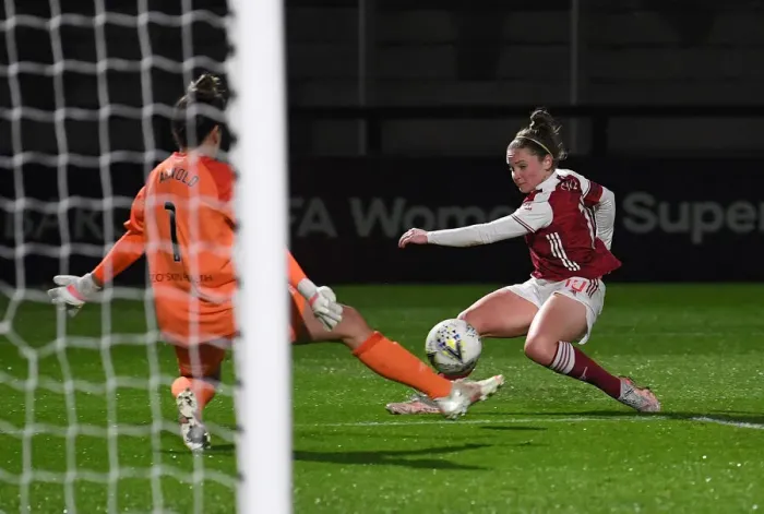 Framed Print : Arsenal Women's Triumph: Kim Little Scores Second Goal in Empty Meadow Park (2020-21) Framed Print : Arsenal Women's Triumph: Kim Little Scores Second Goal in Empty Meadow Park (2020-21)
