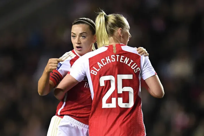 Framed Print : Arsenal Women's Triumph: Stina Blackstenius Scores Hat-Trick in Conti Cup Victory over Reading