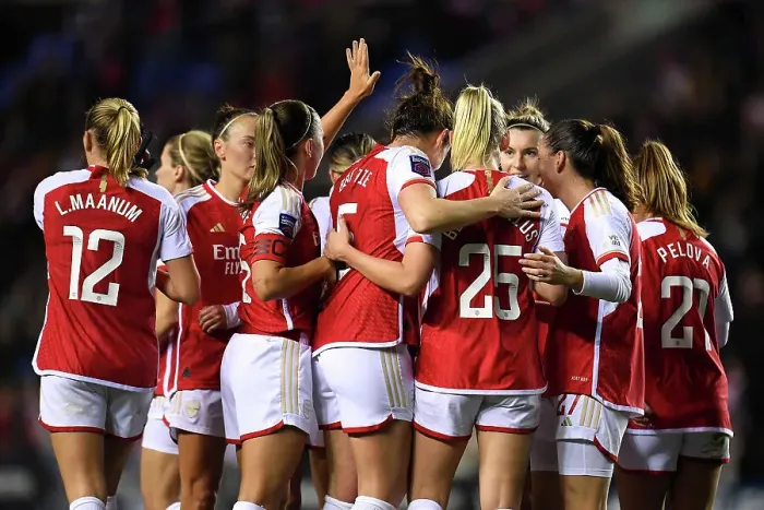 Framed Print : Arsenal Women's Triumph: Stina Blackstenius Scores Hat-Trick in FA WSL Cup Match Against Reading