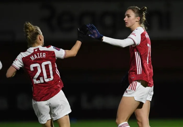 Framed Print : Arsenal Women's Triumph: Vivianne Miedema Scores First Goal Against Tottenham in FA WSL Cup