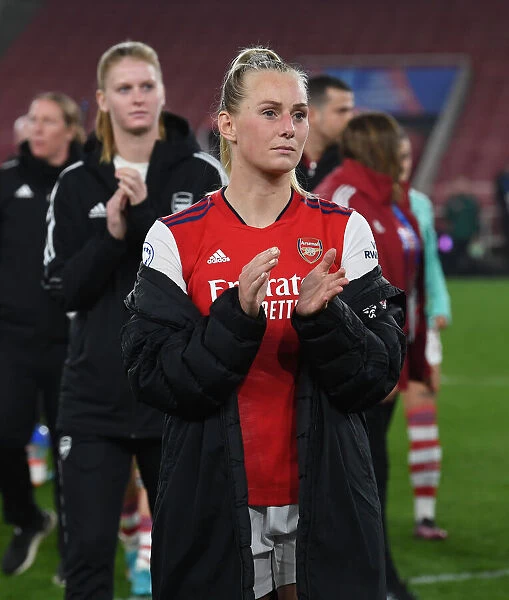 Arsenal Women's UEFA Champions League Triumph: Stina Blackstenius Celebrates Quarter-Final Victory over VfL Wolfsburg