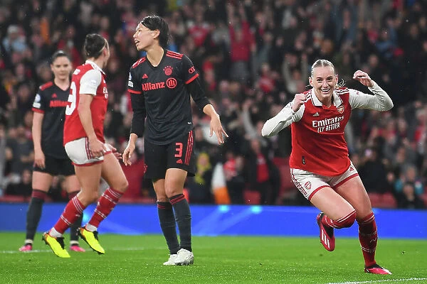 Arsenal Women's UEFA Champions League Triumph: Stina Blackstenius's Brace Secures Quarter-Final Victory over Bayern Munich