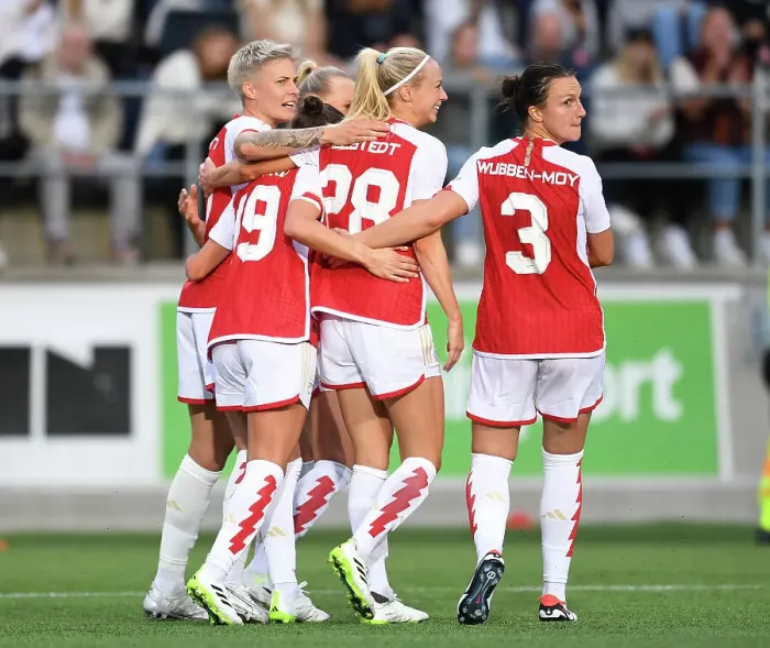 Framed Print : Arsenal Women's UEFA Champions League Victory: Lina Hurtig Scores Historic Second Goal against Linkopings FC Framed Print : Arsenal Women's UEFA Champions League Victory: Lina Hurtig Scores Historic Second Goal against Linkopings FC