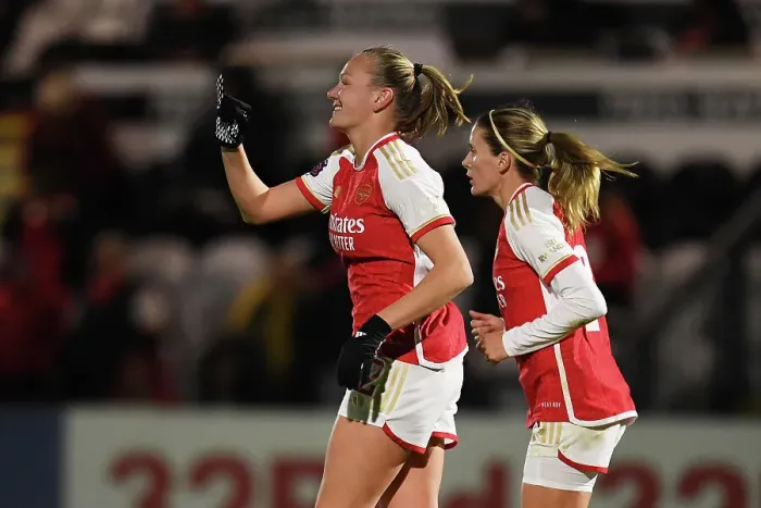 Framed Print : Arsenal Women's Victory: Frida Maanum Scores Second Goal Against Tottenham Hotspur in FA WSL Cup Match Framed Print : Arsenal Women's Victory: Frida Maanum Scores Second Goal Against Tottenham Hotspur in FA WSL Cup Match