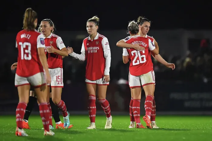 Framed Print : Arsenal Women's Victory: Lotte Wubben-Moy Celebrates after Arsenal vs West Ham United Framed Print : Arsenal Women's Victory: Lotte Wubben-Moy Celebrates after Arsenal vs West Ham United