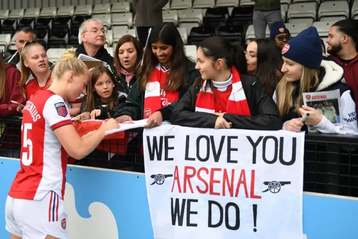 Framed Print : Arsenal Women's Victory: Stina Blackstenius Greets Fans at Meadow Park Framed Print : Arsenal Women's Victory: Stina Blackstenius Greets Fans at Meadow Park