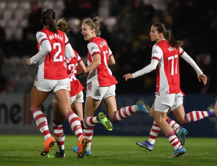 Framed Print : Arsenal Women's Victory: Vivianne Miedema Scores First Goal Against Brighton in FA WSL