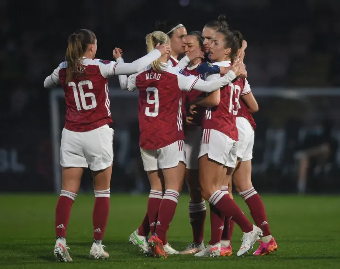 Framed Print : Arsenal Women's Victory: Vivianne Miedema Scores First Goal Against West Ham United Women in 2020-21 FA WSL